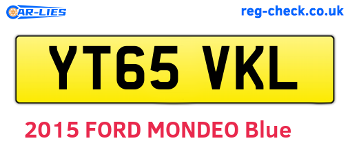 YT65VKL are the vehicle registration plates.
