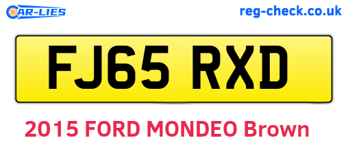 FJ65RXD are the vehicle registration plates.