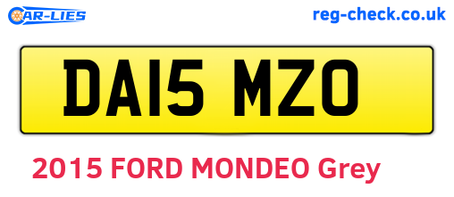 DA15MZO are the vehicle registration plates.