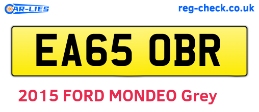 EA65OBR are the vehicle registration plates.