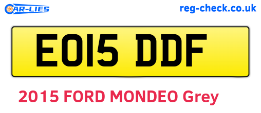 EO15DDF are the vehicle registration plates.