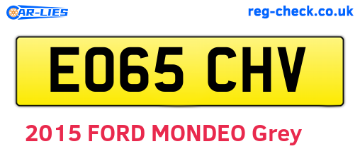 EO65CHV are the vehicle registration plates.