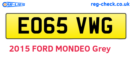 EO65VWG are the vehicle registration plates.