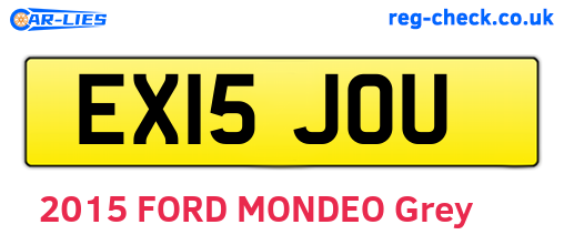 EX15JOU are the vehicle registration plates.