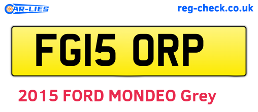 FG15ORP are the vehicle registration plates.