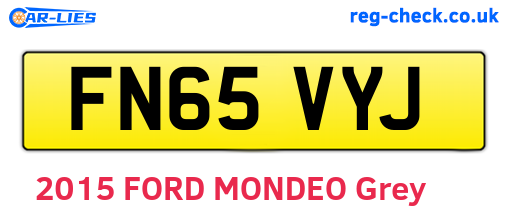 FN65VYJ are the vehicle registration plates.