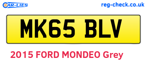MK65BLV are the vehicle registration plates.