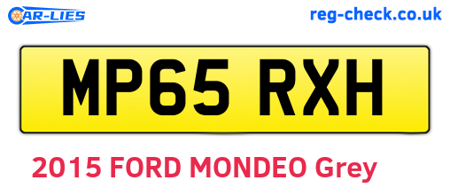 MP65RXH are the vehicle registration plates.