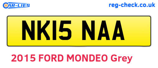 NK15NAA are the vehicle registration plates.