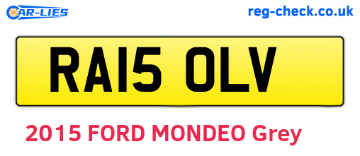 RA15OLV are the vehicle registration plates.