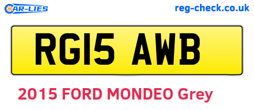 RG15AWB are the vehicle registration plates.