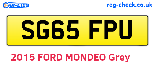 SG65FPU are the vehicle registration plates.