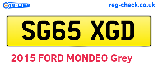 SG65XGD are the vehicle registration plates.