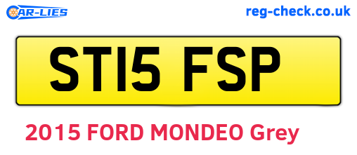 ST15FSP are the vehicle registration plates.