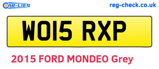 WO15RXP are the vehicle registration plates.
