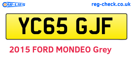 YC65GJF are the vehicle registration plates.