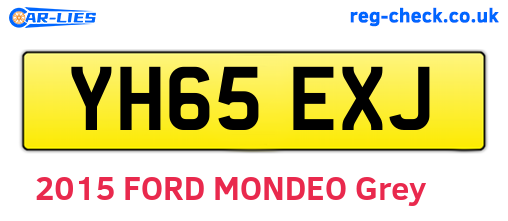 YH65EXJ are the vehicle registration plates.