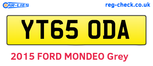 YT65ODA are the vehicle registration plates.
