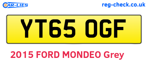 YT65OGF are the vehicle registration plates.