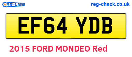 EF64YDB are the vehicle registration plates.