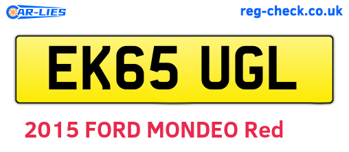 EK65UGL are the vehicle registration plates.