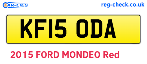 KF15ODA are the vehicle registration plates.