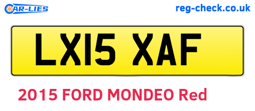 LX15XAF are the vehicle registration plates.