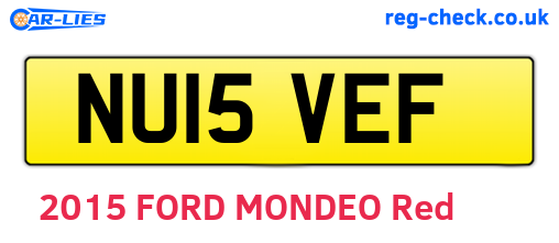 NU15VEF are the vehicle registration plates.