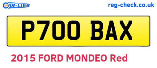 P700BAX are the vehicle registration plates.