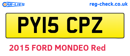 PY15CPZ are the vehicle registration plates.