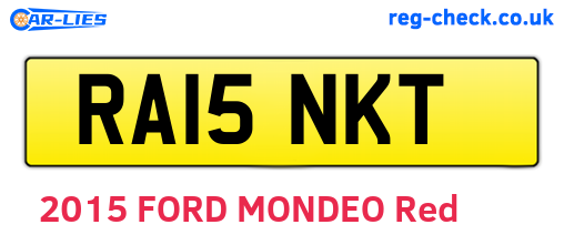 RA15NKT are the vehicle registration plates.