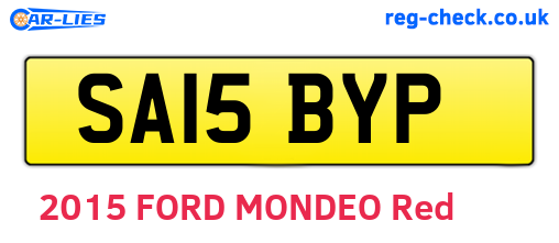 SA15BYP are the vehicle registration plates.