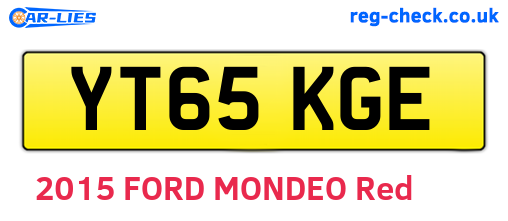 YT65KGE are the vehicle registration plates.