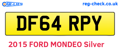 DF64RPY are the vehicle registration plates.