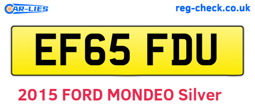 EF65FDU are the vehicle registration plates.