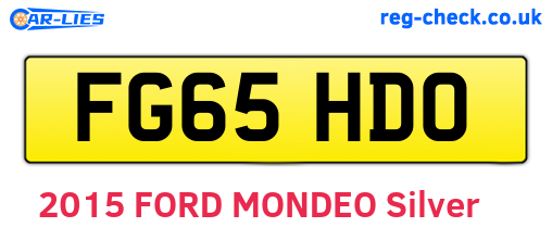 FG65HDO are the vehicle registration plates.