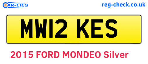 MW12KES are the vehicle registration plates.