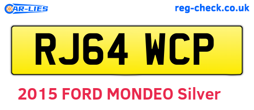 RJ64WCP are the vehicle registration plates.