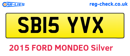 SB15YVX are the vehicle registration plates.