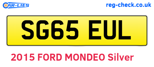 SG65EUL are the vehicle registration plates.