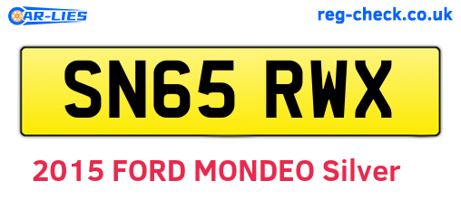 SN65RWX are the vehicle registration plates.