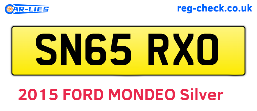 SN65RXO are the vehicle registration plates.