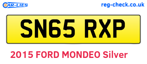 SN65RXP are the vehicle registration plates.