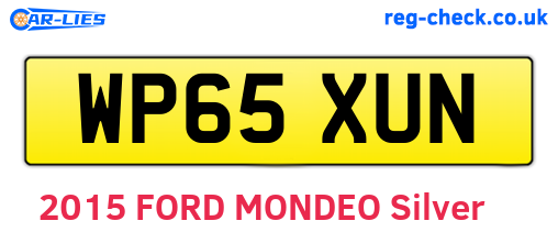 WP65XUN are the vehicle registration plates.