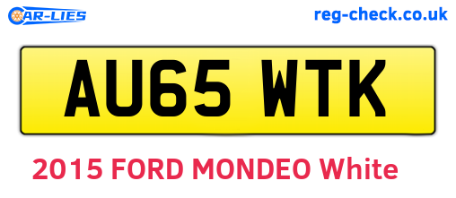AU65WTK are the vehicle registration plates.