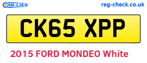 CK65XPP are the vehicle registration plates.