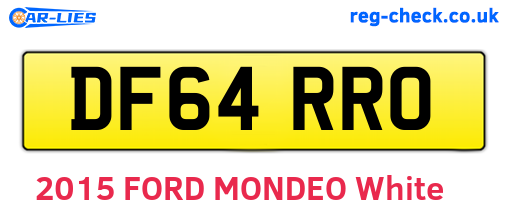 DF64RRO are the vehicle registration plates.