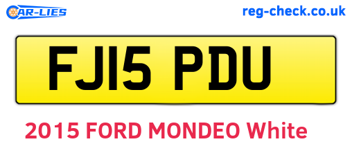FJ15PDU are the vehicle registration plates.
