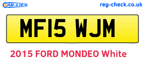 MF15WJM are the vehicle registration plates.