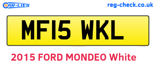 MF15WKL are the vehicle registration plates.